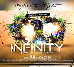 夏日音乐派对海报/传单模板－魅力无限：Infinity Night